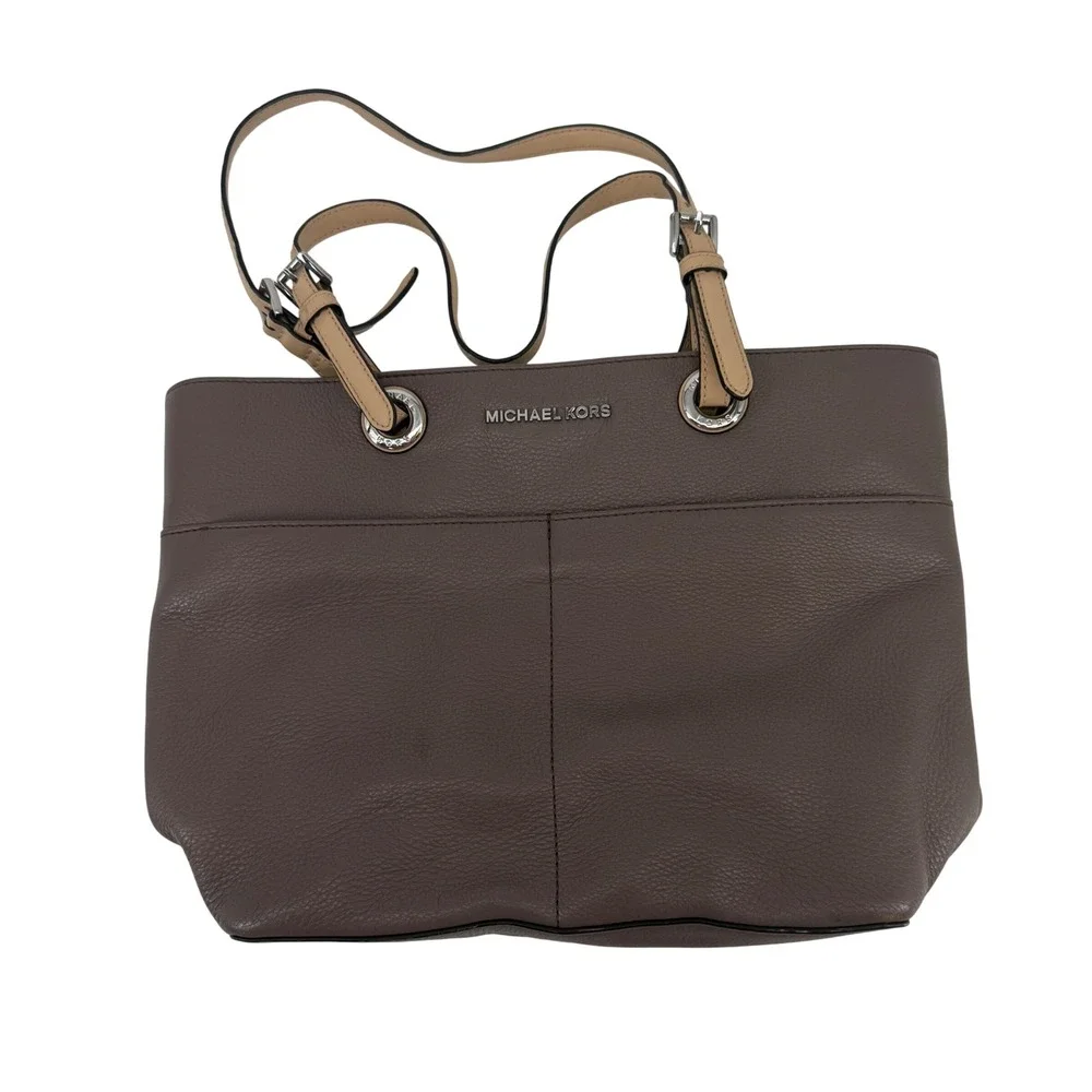 Michael Kors Bedford Tote Women Medium Taupe Pebbled Leather 30H4SBFT6L